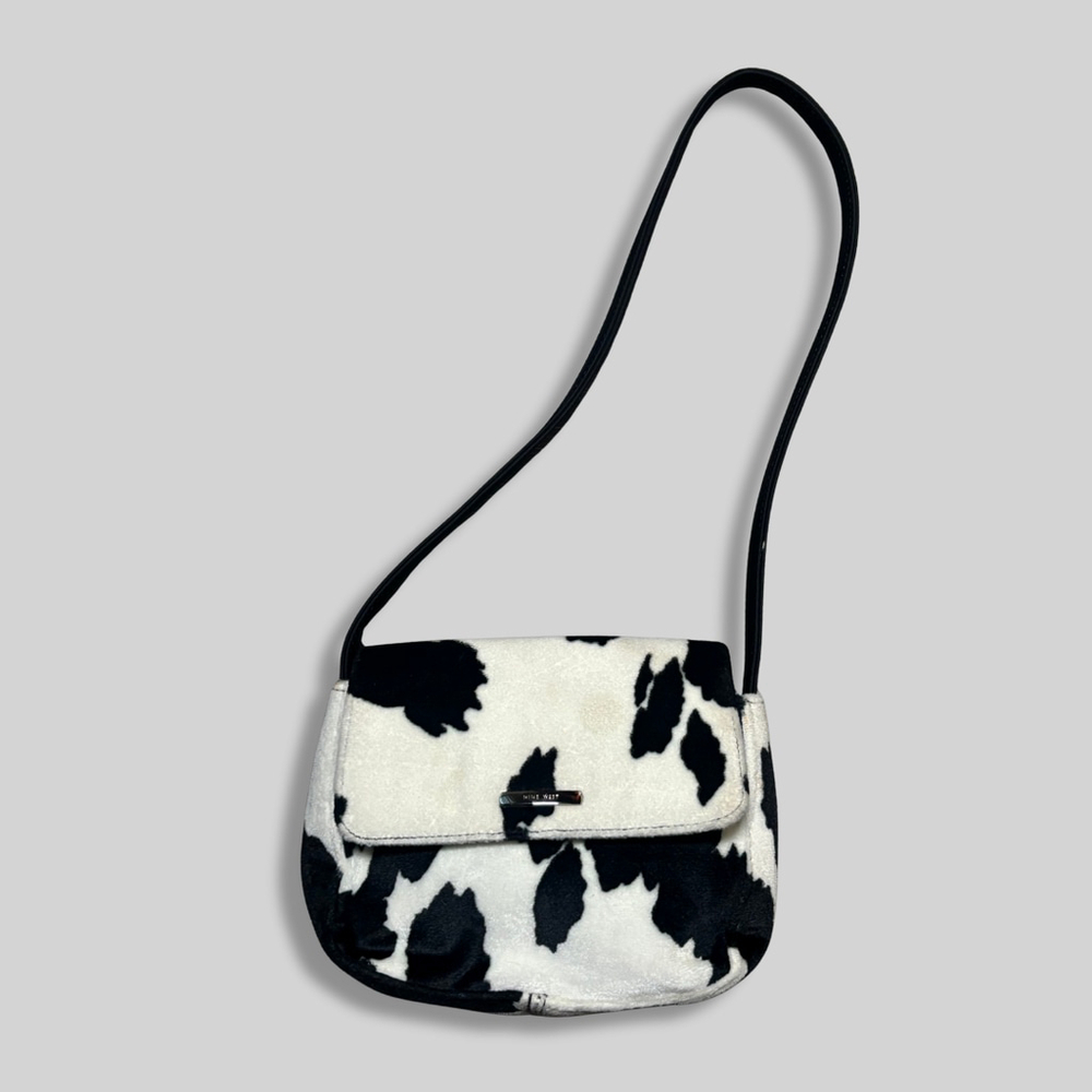 Nine West Black and White Cow Print Shoulder Bag